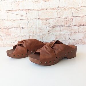 Kelsi Dagger Brown Mules with Studded Detail